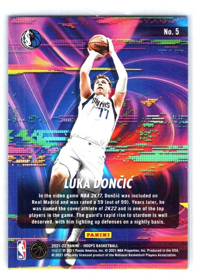 2021-22 Panini NBA Hoops TMall Luka Doncic #5 Hoopla Red Hyper /99 Mavericks - Image 2 of 2