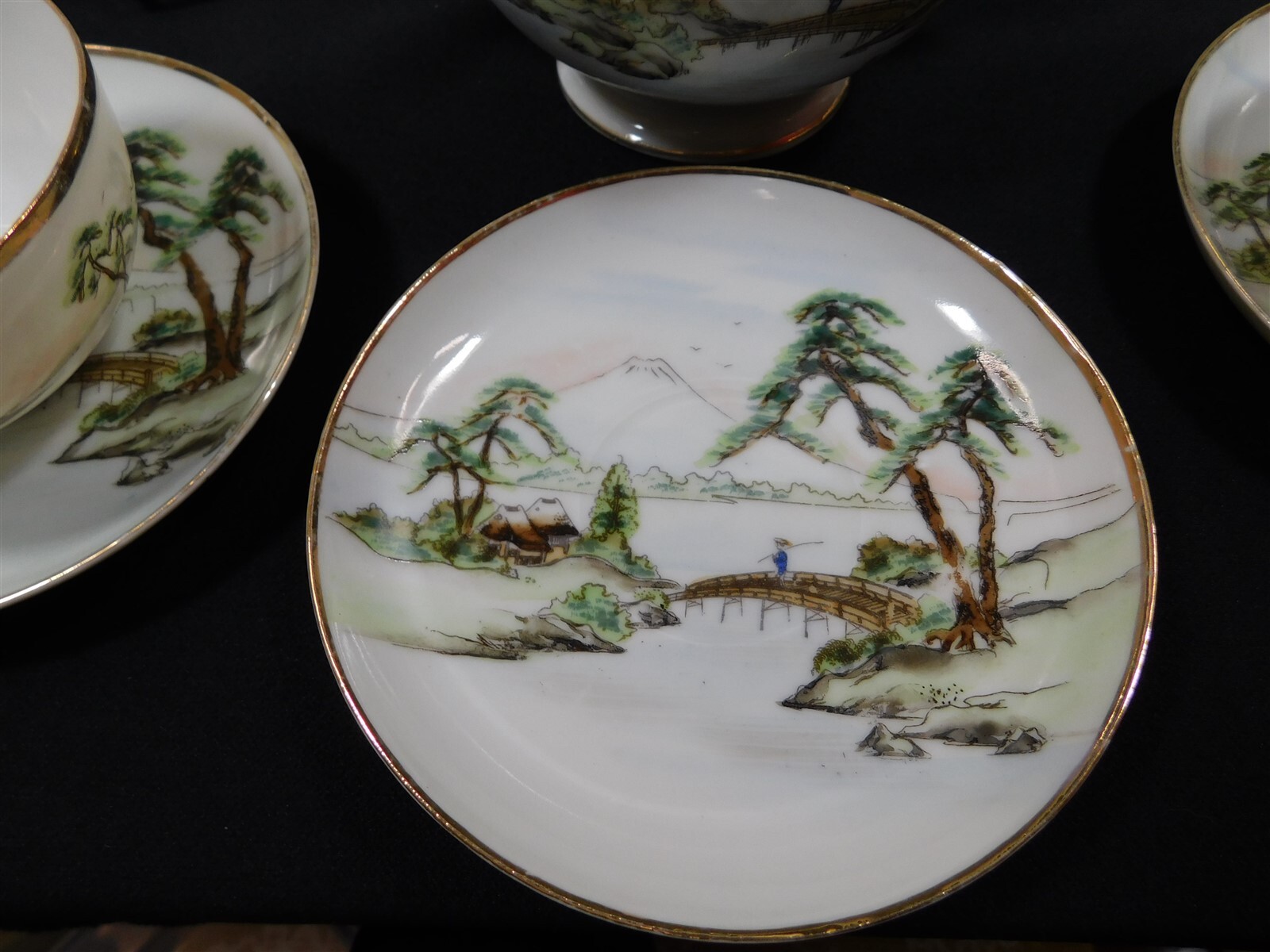 Vintage Hand Painted Nippon China Tea Set MT. FUJI Japan 14 Pc Set eBay