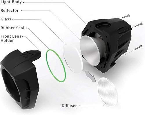 Occhi luminosi 1600 lumen faro per mountain bike ricaricabile, fanale posteriore - Foto 3 di 5
