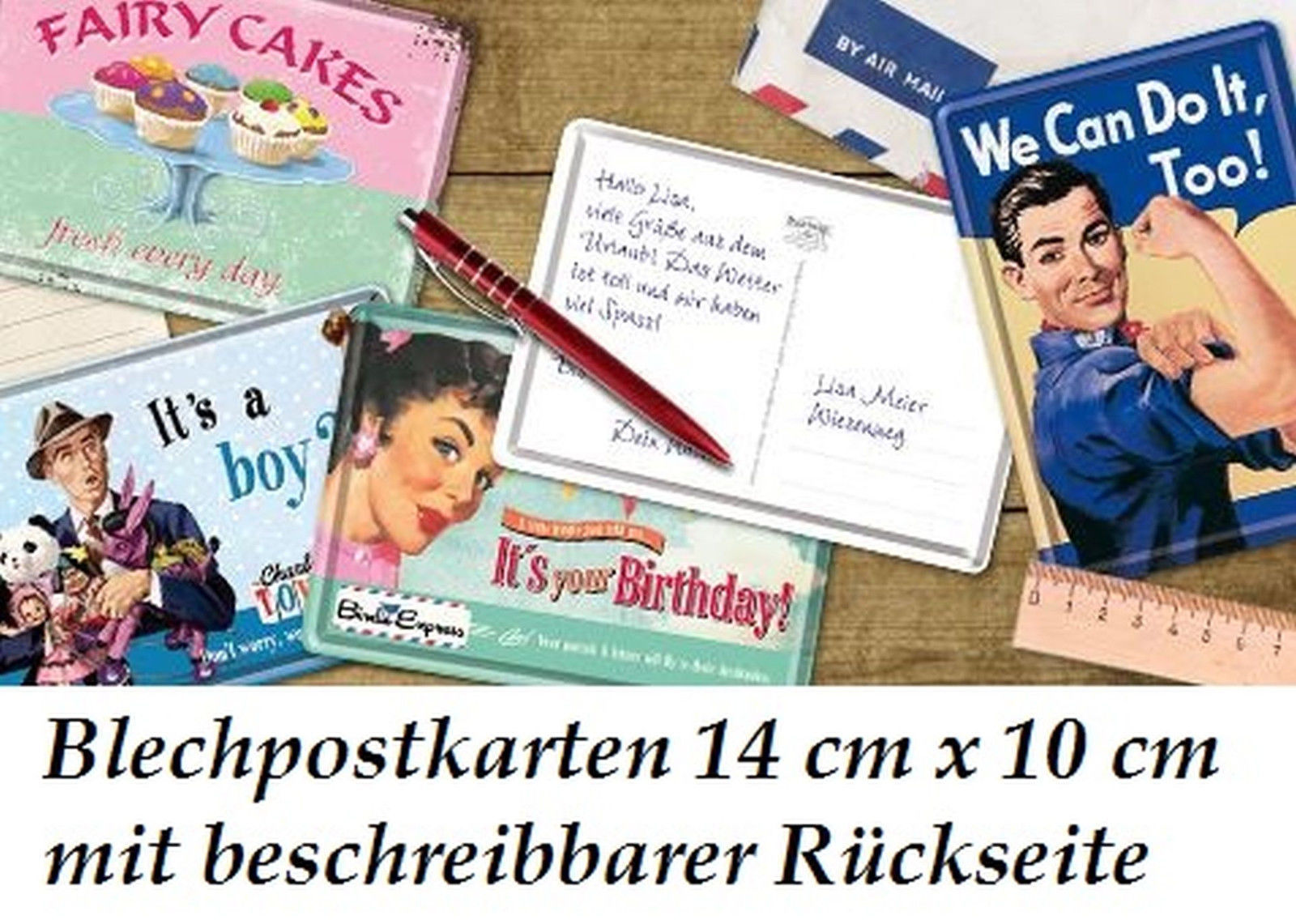 Thumbnail - Nostalgic Art Happy Birthday Bakery Shop Torte Bäcker Blechpostkarte