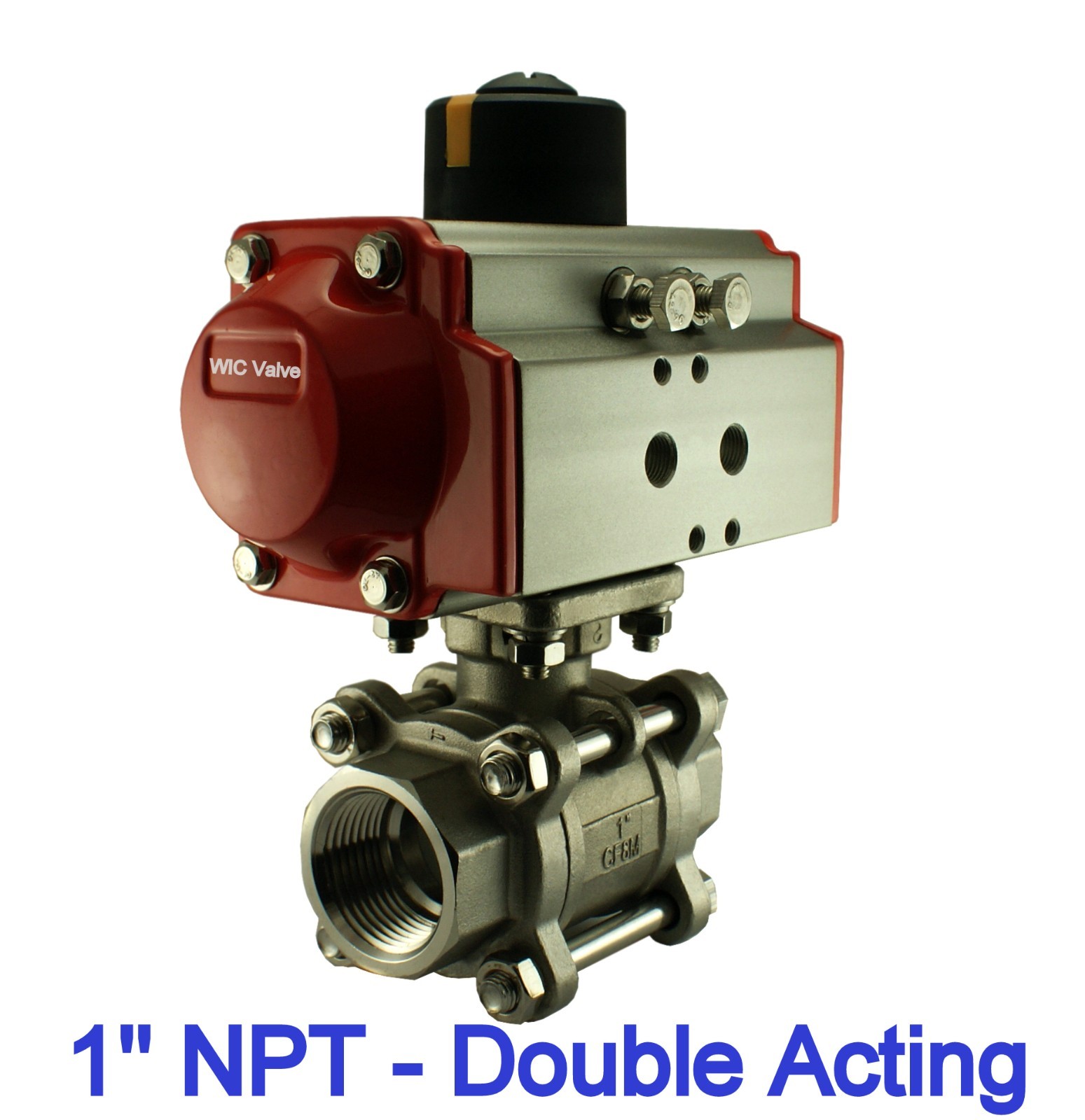1" Inch Pneumatic Air Actuated Stainless Ball Valve Double A