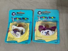 Vintage Gerber Baby Pacifiers 1994 Latex Nipple Road Runner Soft Center Ortho
