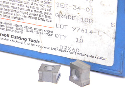 NEW SUPRLUS 10PCS. INGERSOLL IEE 34-01 GRADE: 108 CARBIDE INSERTS 