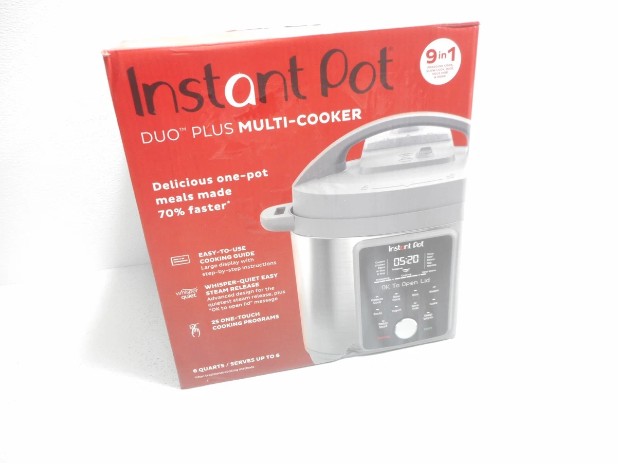 Instant Pot Duo Plus, 6-Quart Whisper Quiet 9-in-1 Electric Pressure Cooker  -NEW