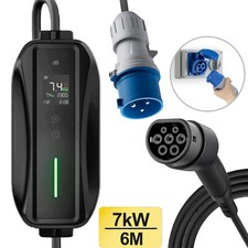 Portable EV Charging Station 7kW, EV Charger Wallbox 32A for EV PHEV with Type 2