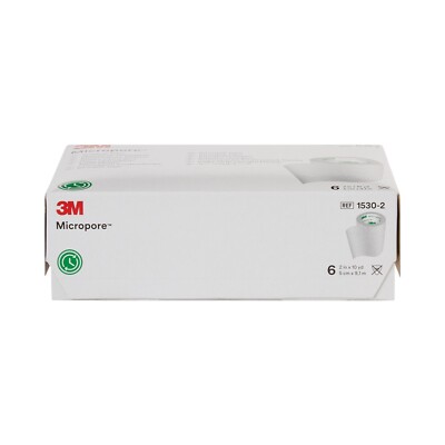 3M Micropore Medical Surgical Tape 1530-2 Skin Friendly 2'' X 10 Yds, Box of 6