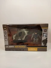 U.S. Army 9 Piece Air Patrol Helicopter Vehicle & Figure Playset NIB