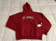Aime Leon Dore ALD St. John’s Collegiate Hoodie Red Storm Sweatshirt Size Large