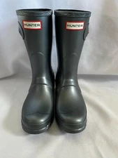 HUNTER NEBULA ORIGINAL SHORT RAIN BOOTS GREY WATERPROOF WOMENS SIZE 6