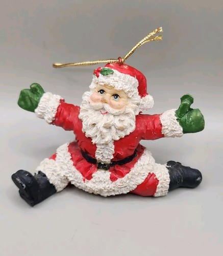 Christmas Ornaments Santa Whimsical Resin Santas Holiday Decor Set of 2 - Bild 2 von 5