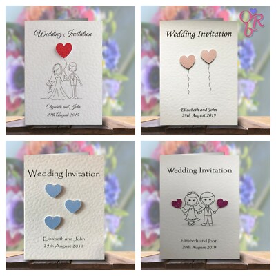 Hochzeitseinladungen/Abendeinladungen personalisiert & handgefertigt mit Umschlägen 