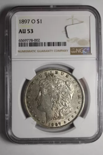1897 O Morgan Silver Dollar AU53 NGC #002