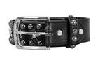 Mens Studded Leather Belt Black Punk Rock Gothic Real Leather Star Studded Belts