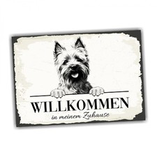 Hundeschild Willkommen Zuhause Cairn Terrier Kern No.3 Dog Schild Spruch Türschi