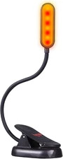 Book Light, Ultra Dim Rechargeable Blue Blocking 1600K Amber or 625Nm Red Light 