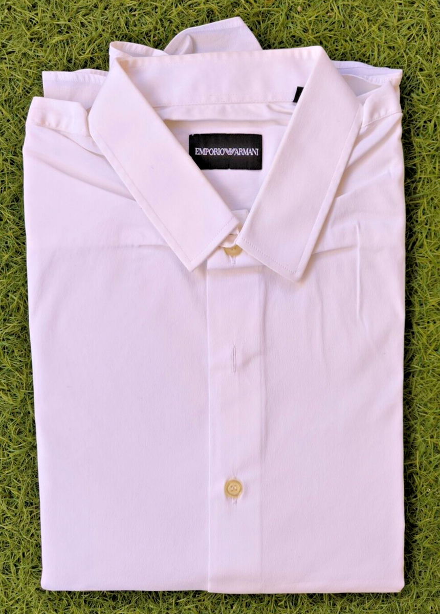 Emporio Armani White Dress Button down Shirt Size 43/17