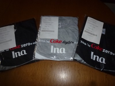 Damen T-Shirt:Trink' ne Coke zero mit Ina - Coca Cola,Gr.XXL(L)schwarz oder´grau