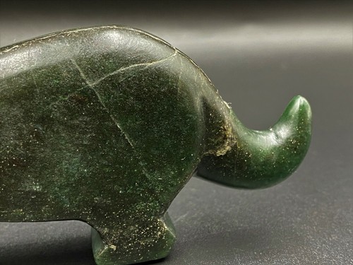 Ancient Pyu culture Green Aventurine carved Jade Tiger figure Amulet Bead - Picture 3 of 12