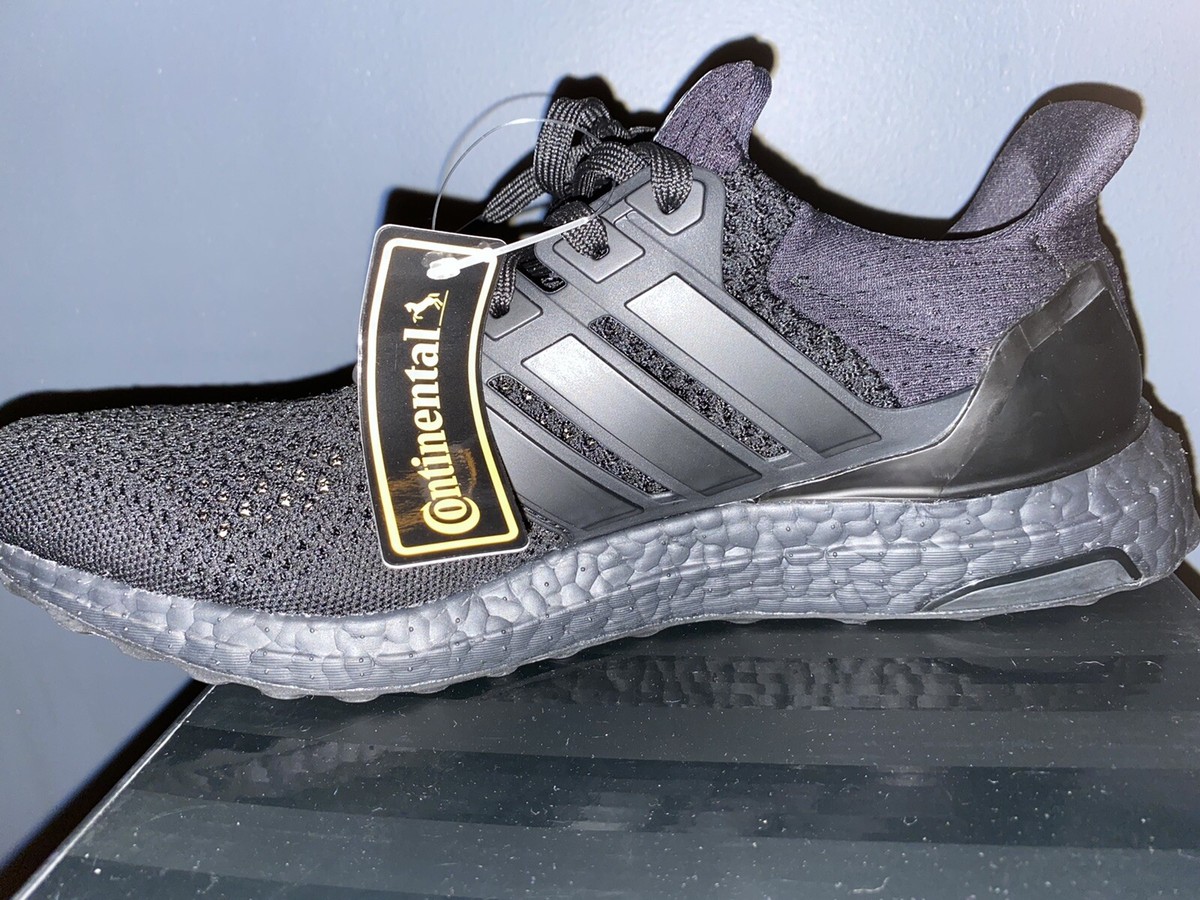 Triple Black Continental Ultra Boost Shoes ADIDAS Men Woven Design