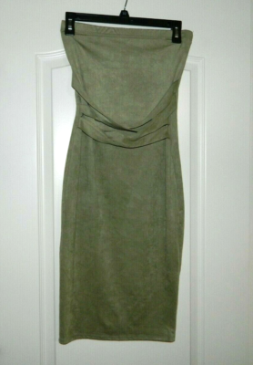 Women's Faux Suede Olive Green Dress Size Small | eBay