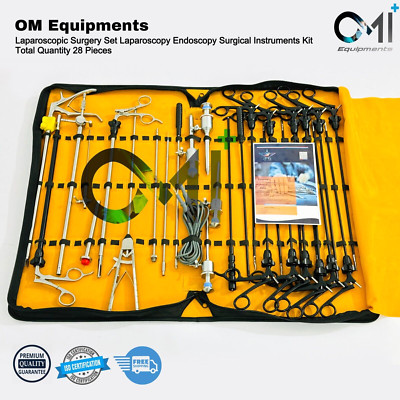 German Grade 28 Pcs Laparoscopic Surgery Set Laparoscopy Endoscopy Instruments