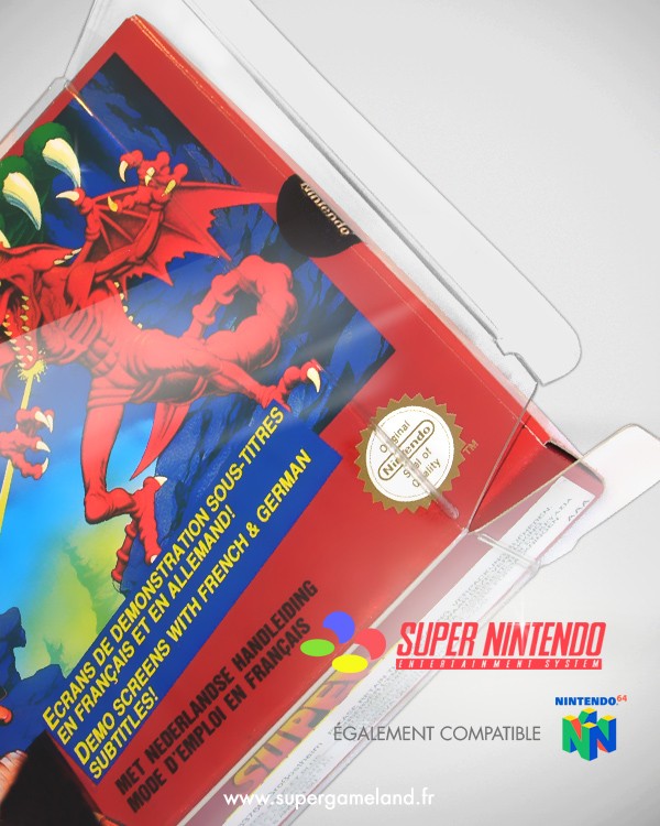 Crystal Box Étui de protection pour Super Nintendo SNES/N64 PET Anti UV 0,5mm