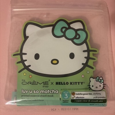 NWT The Crème Shop Hello Kitty Luv U So Much Sheet Mask 3pk