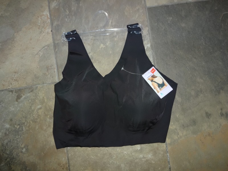 NEW Hanes Signature Invisible Embrace no-Wire Bra lounging/sleeping 3XL Black