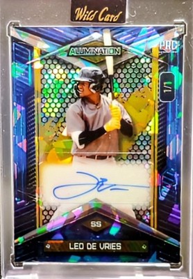 2024 Wild Card Just the Hits Baseball Leo De Vries Blue Cracked Ice 1/1 Auto