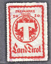 &Ouml;sterreich, Freimarke Land Tirol, 20 Heller, gest. ca. 1919