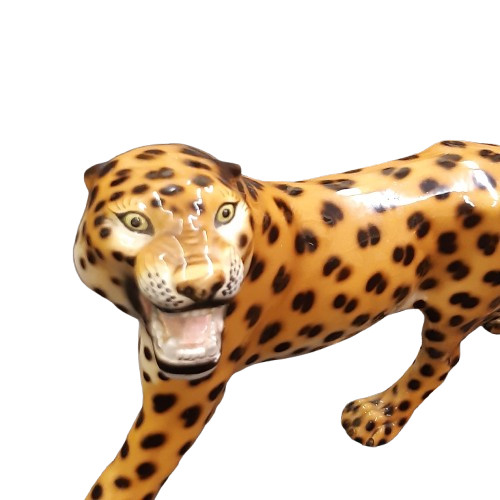 Vintage Favaro Cecchetto Italian Pottery Leopard Figurine Mid Century Italy image 2
