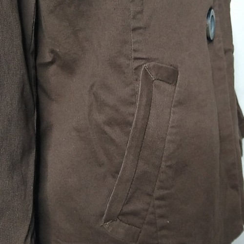 Old Navy Womans Jacket Cropped Peter Pan Collar Brown Small - Picture 3 of 9