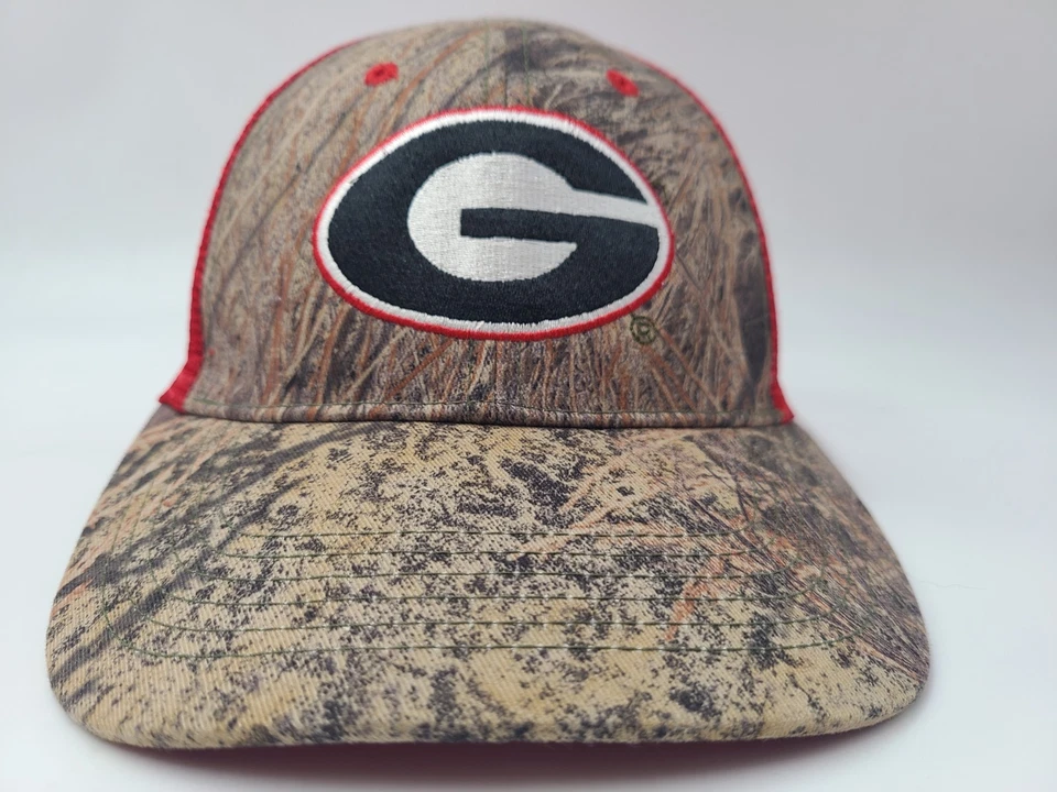 University of Georgia Bulldogs Camuflada Malla Camionero Snapback Gorra Gorra NCAA Marrón Rojo Foto 2 de 4