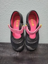 Plae Emme Mary Jane Shoes Girls Black Suede/Nylon Strap Size US 12, UK 11, EU 29