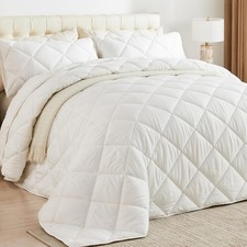 132x120 White Oversized King Extra Wide Comforter California King Cool Comfor...