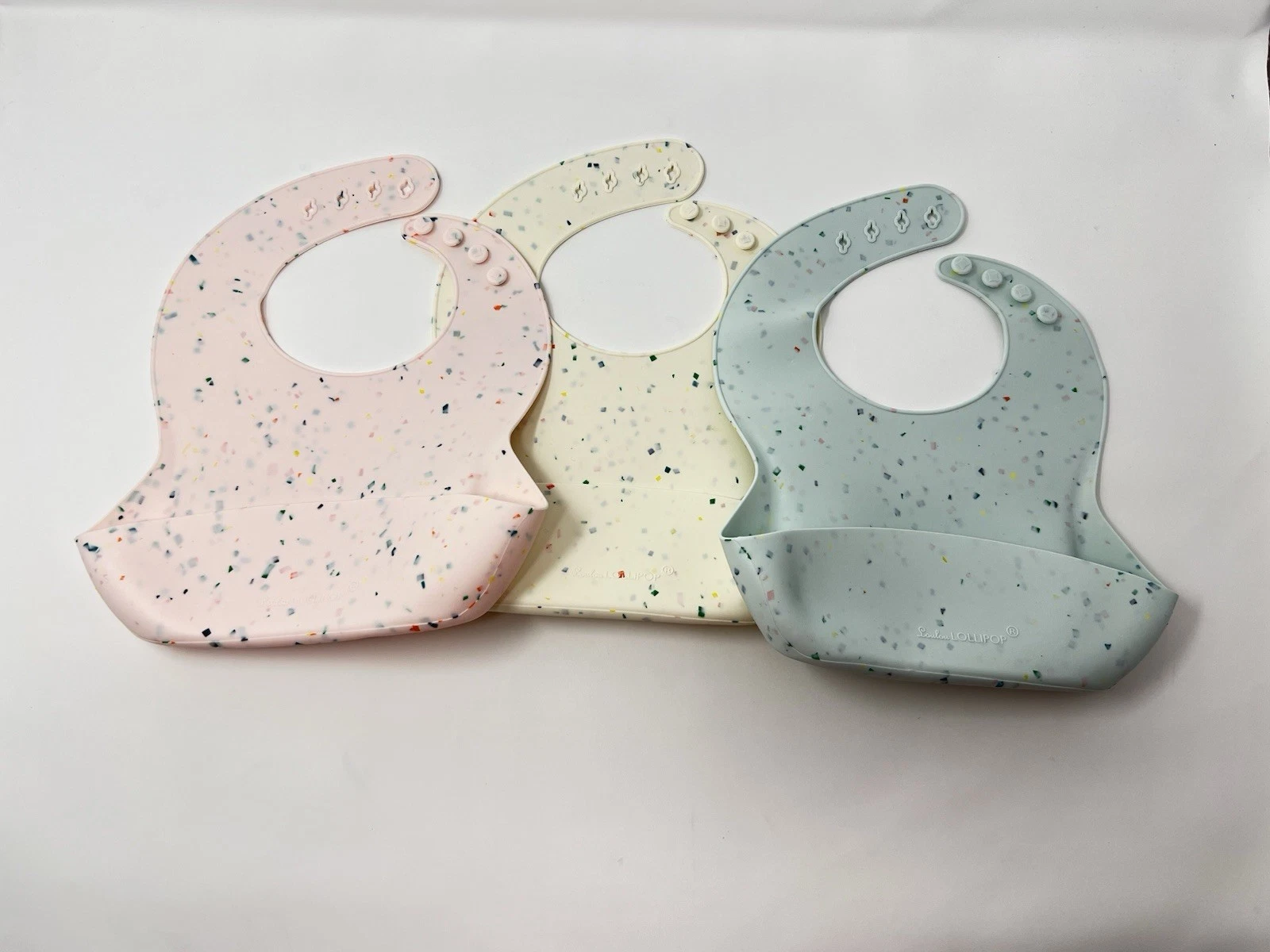 Baby BIB 4m+ 3 Pack LOULOU LOLLIPOP SILICONE PVC FREE NO BPA 100% FOOD GRADE