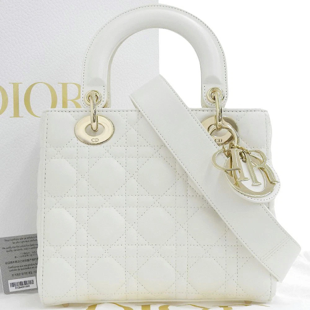 Dior White Leather Exterior Bags & Handbags for Women for sale | eBay