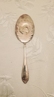 Großer Vintage hochwertiger Silber Teller Fisch Servierlöffel Fischbesteck