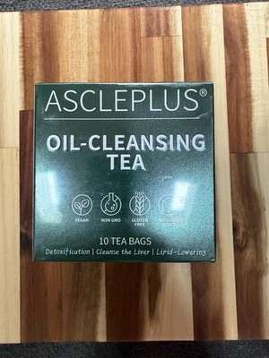 ASCLEPLUS Oil-Cleansing Tea Vegan Non-GMO Gluten Free No Sugar Added 10 Tea Bags