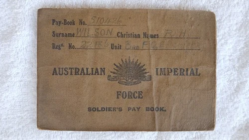 Australian WW1 Pay book. 3rd Field Company Engineers AIF. Randwick, NSW.