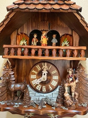 Brand New Very Beautiful 8 Day Cuckoo Clock - 3 Weights 1 500 Gram - Music