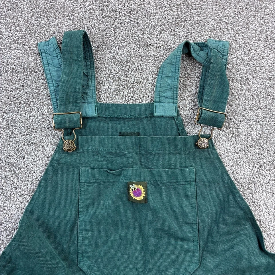 Mono babero vintage Garden Gear para mujer mediano verde carpintero holgado Foto 3 de 4