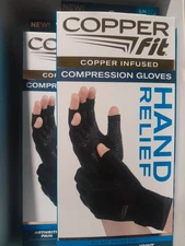 X2 COPPER  Fit Infused Compression Gloves Hand Relief S/M Arthritis Pain Unisex