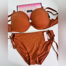 Victoria's Secret Burnt terracotta Bikini Set Sz 36DD/Large NWT