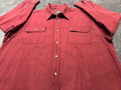 Vintage Redhead Shirt Size 2XLT Red Long Sleeve Button Up Flannel Chamois 90s