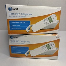 New AT T White Trimline Telephone Caller ID  Call Waiting w/ 13 Number Memory
