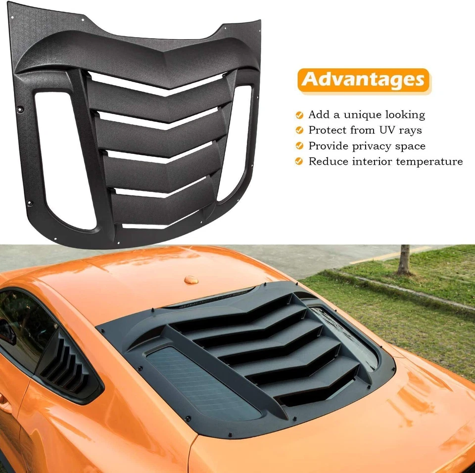 Rear & Side Window Louver for 2015-2021 Ford Mustang Scoop Windshield Cover - Image 2 of 4