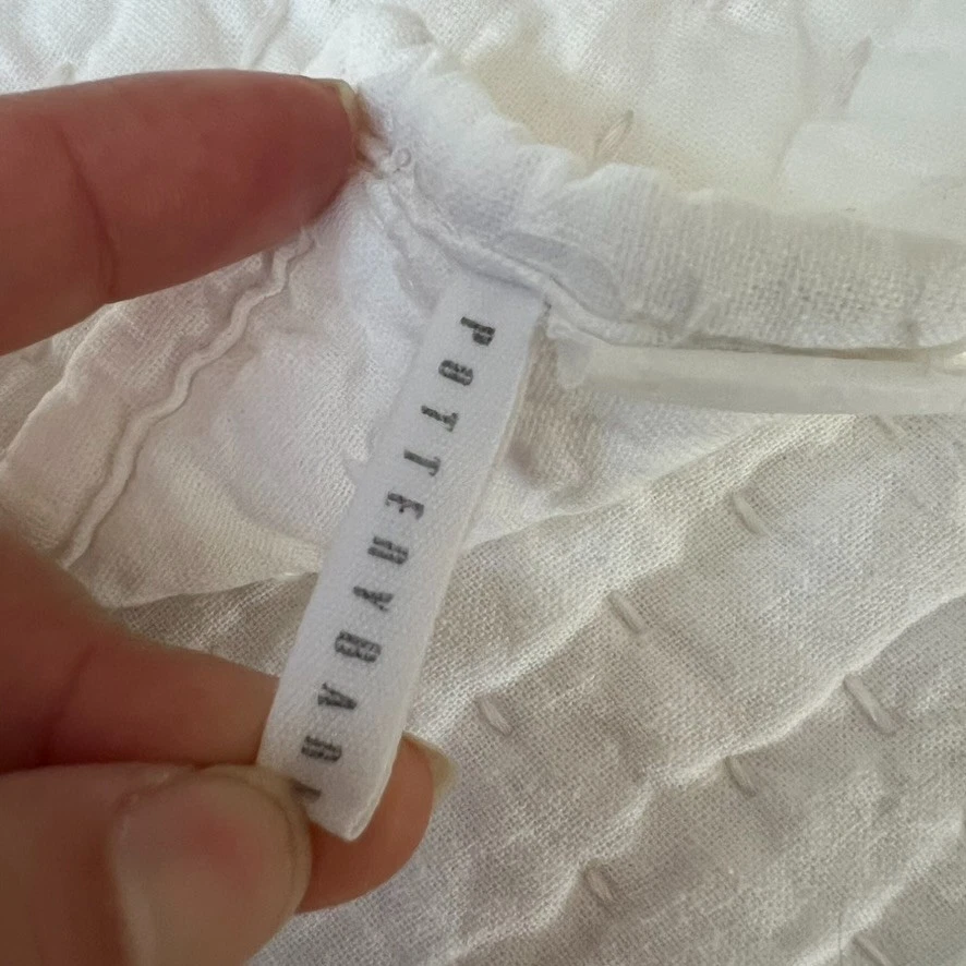 Pottery Barn Pick Stitch Handcrafted Linen Blend Reversible Quilt & 2 Euro Shams - Image 3 of 4