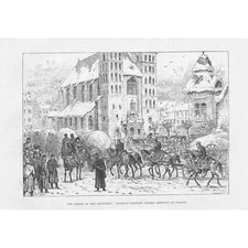 POLAND Austrian Military Stores Arriving at Krakow - Antique Print 1888