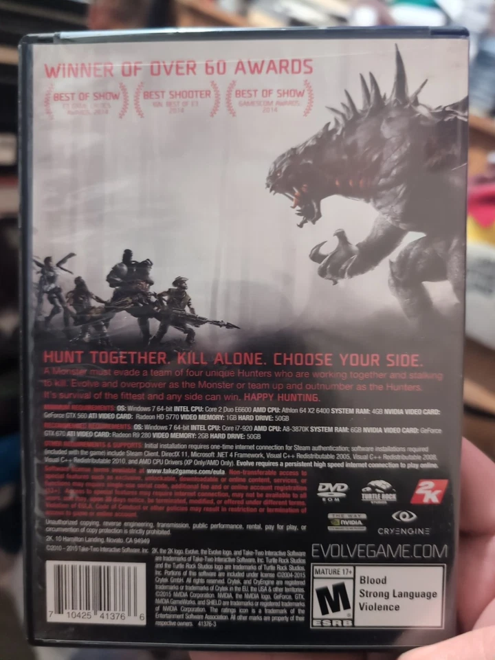 2K Games: Evolve (PC, 2015) DVD-Rom Software 4 Discs & Booklet CIB - Image 4 of 4